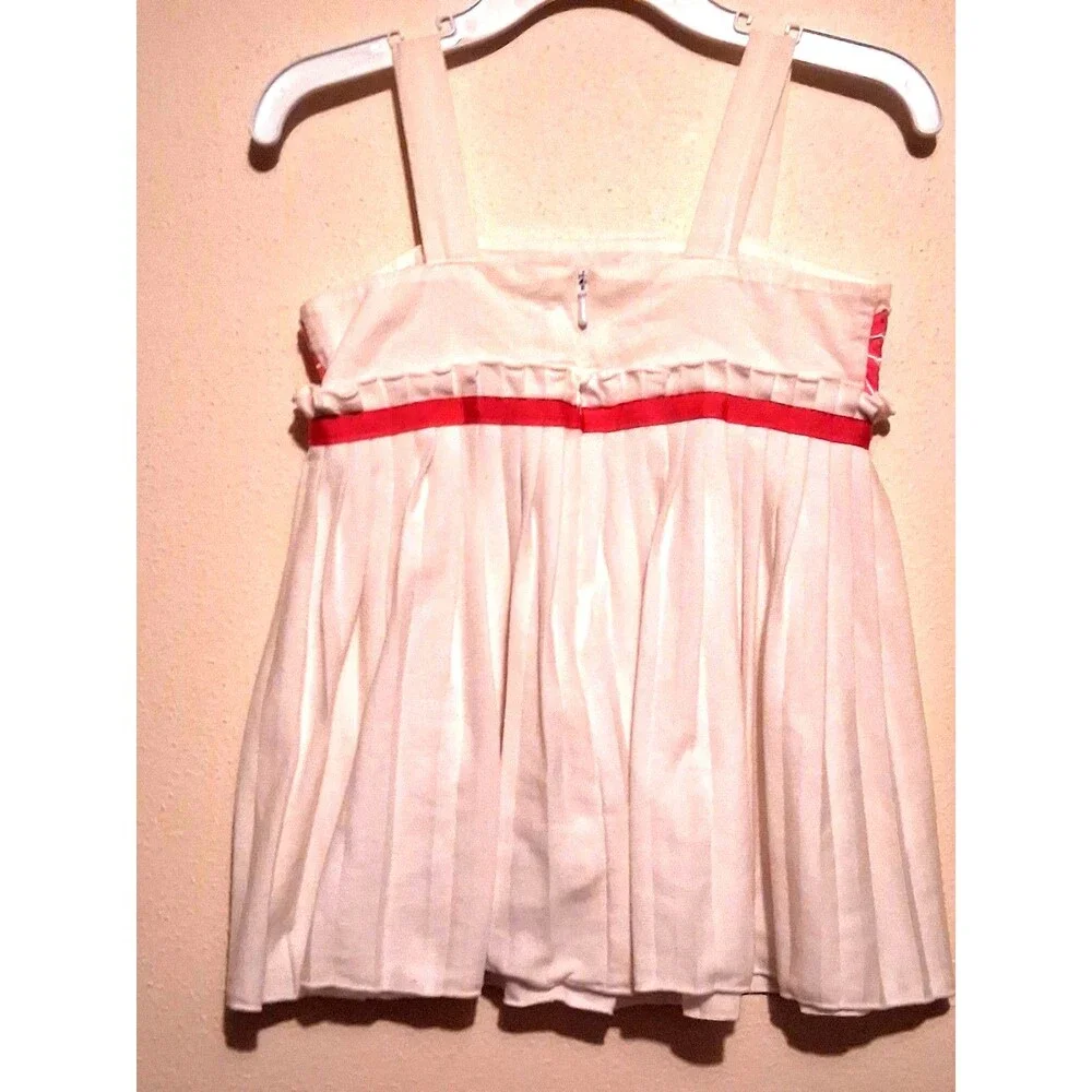 Baby / Toddler Girls White Sundress with Pink Embroidered Daisy Details & Bow